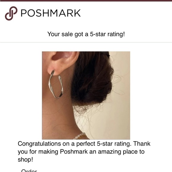 ❗️restocked❗️new 925 Sterling Silver Twisted C Hoop Earrings - Picture 6 of 7